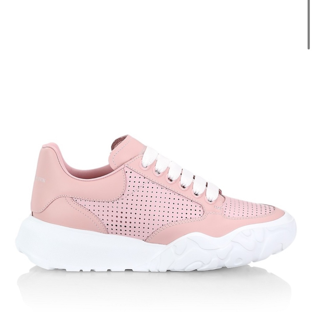 Alexander Mcqueen | Court Leather Lace Up Sneakers Pink / White Size 40/10